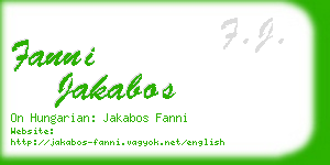 fanni jakabos business card